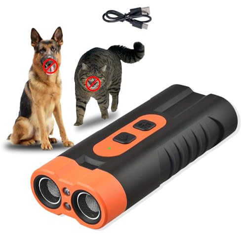 Anti Bell Gerät Hunde,Ultraschall Hundeabwehr,Wiederaufladbar Antibell Ultraschall Gerät,Hunde Bellen Stoppen,Schonendes Ultraschall Hundegebell mit 3 Einstellbaren Frequenzen (Doppelkopf) von Anyingkai