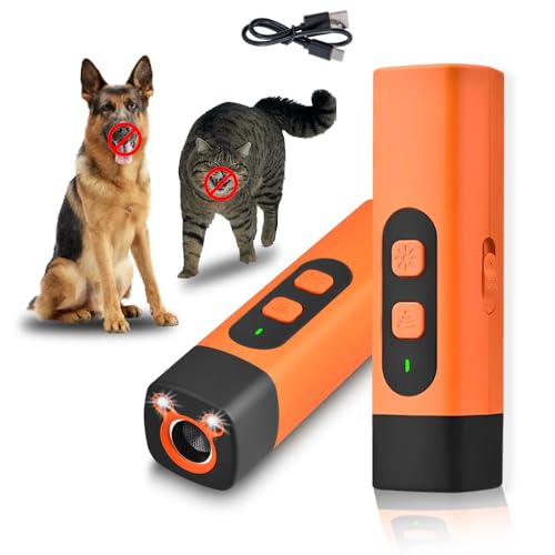 Anti Bell Gerät Hunde,Ultraschall Hundeabwehr,Wiederaufladbar Antibell Ultraschall Gerät,Hunde Bellen Stoppen,Schonendes Ultraschall Hundegebell mit 3 Einstellbaren Frequenzen LED-Taschenlampe von Anyingkai