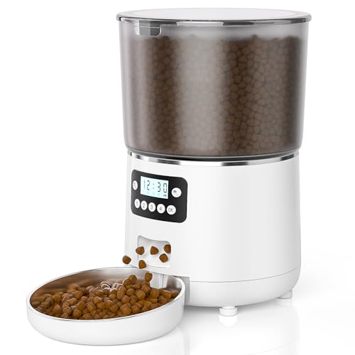 Anykuu Futterautomat Katze & Hund 4L-Kapazität Trockenfutterspender Hunde mit Timer & Portionskontrolle 1-4 Mahlzeiten/Tag Doppelnetzteil Pet Feeder Cat Geeignet für Kleine und Mittlere Haustiere Anykuu Futterautomat Katze & Hund 4L-Kapazität Trockenfutterspender Hunde mit Timer & Portionskontrolle 1-4 Mahlzeiten/Tag Doppelnetzteil Pet Feeder Cat Geeignet für Kleine und Mittlere Haustiere von Anykuu