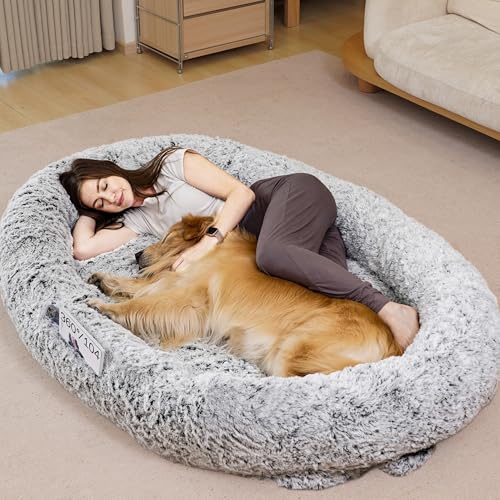 Hundebett, 180 x 120 x 34 cm, für Erwachsene und Haustiere, waschbar, Grau Hundebett, 180 x 120 x 34 cm, für Erwachsene und Haustiere, waschbar, Grau von Anywish