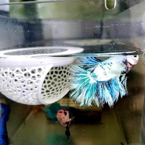 Betta Aquarium-Zubehör, Aquarium-Hängematte, schwimmendes Betta-Versteck, Betta-Futterring, schwimmende Aquarium-Dekorationen (weiß) von AoBeiWorld