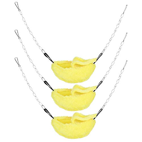 Aoaoy 3 Sets Haustier Käfig Winter Warme Bananenform Hamster Hängemattenbett Hängende Haus Schlafnester (Gelb) von Aoaoy