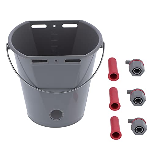Aoaoy 8L Plastikfuttereimer mit Brustwarzen, Ventile, Fütterungsausrüstung für Nutztiere (Vieh) von Aoaoy