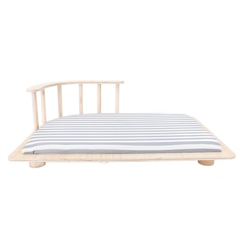 Aoaoy Bett für Erhöhte Holzkatzen mit Weichem, Warmem und Leichtem Kissen, Sofa -Bett für Haustiere, Ideal für Kleine Katzen und Hunde, Möbel mit Elegantem Design von (Gestreiften Stil) von Aoaoy