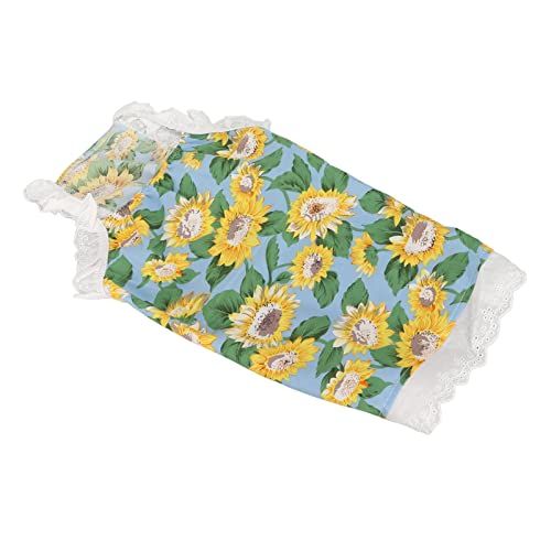 Aoaoy Dehnbar Atmungsaktive Sonnenblumenkatze, Acrylhundrock mit Sonnenschutz für das Wechseln und Reisen, Haustierrock für Innen- und Außenbereiche (M) von Aoaoy