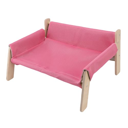 Aoaoy Erhöhte Katzen Couch Holzstruktur Stabile Unterstützung Entspannungstarke Ladungskatze -Sofa -Bett für Zuhause (Rosa) von Aoaoy