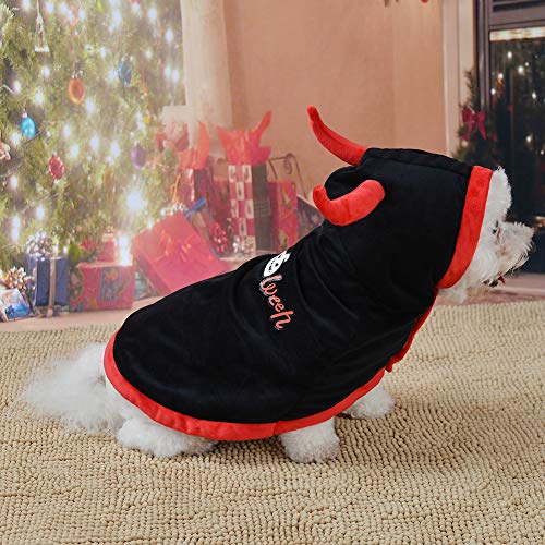 Aoaoy Haustier Halloween Kleidung Soft Koralle Fleece Haustierkleidung für Hundekatze, Weihnachtsrollenspiel, mit Buckle, XS-XL (L) von Aoaoy