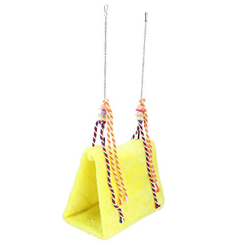 Aoaoy Haustier-Vogel-Plüschschaukel, Bequemes Hängendes Bett, Hängematte, Spielspielzeug, Spielzeug für Gelb (S 18,5 x 10,2 x 2,6 Zoll) von Aoaoy