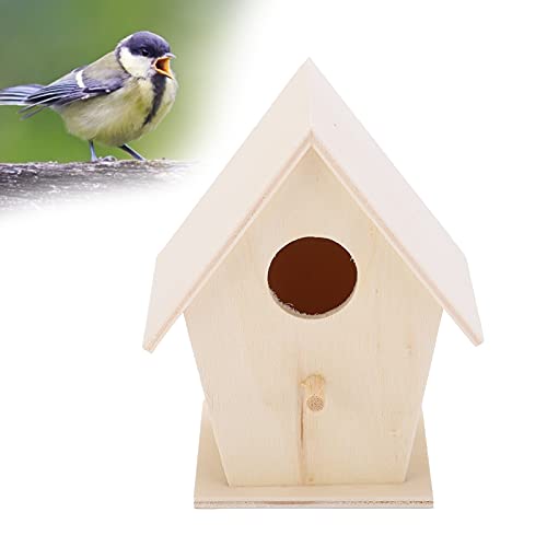 Aoaoy Holzvogelhaus, DIY -Vogelhäuser für, Sichere DIY -Malerei Dekorationen in Innenräumen, Draußen (Einzelgeschoss Nr. 3) von Aoaoy