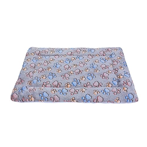 Aoaoy Katzenbettkissen Haustier Schlafkissen Warm Verdickte Doppelseitige Cartoon Footprint Katzenhund Schlafbettmatte für den Herbst Winter (XL) von Aoaoy