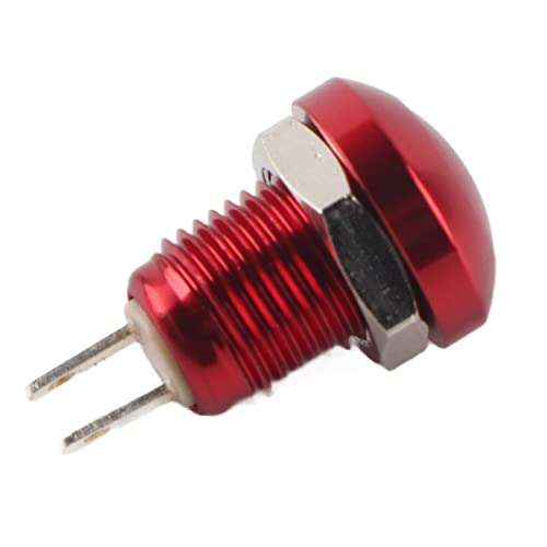 Aoaoy Momentan -Taste, 24 V 8 Mm Mini -Momentan Netzteilschalter für wasserdichte Autos in Zink und Aluminiumlegierung (Rot) von Aoaoy