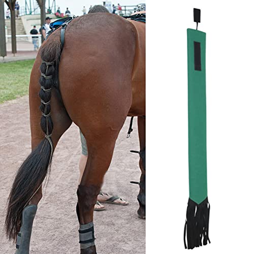 Aoaoy Pferdeschwanz-Tasche, wasserdichte Tasche, Vliesstoff, Wasserdichter, Atmungsaktiver Pferdeschwanz-Schutz mit Fransen, Pferdeschwanz-Schutz, Zur Vermeidung von Bruchreiben (Grün) von Aoaoy