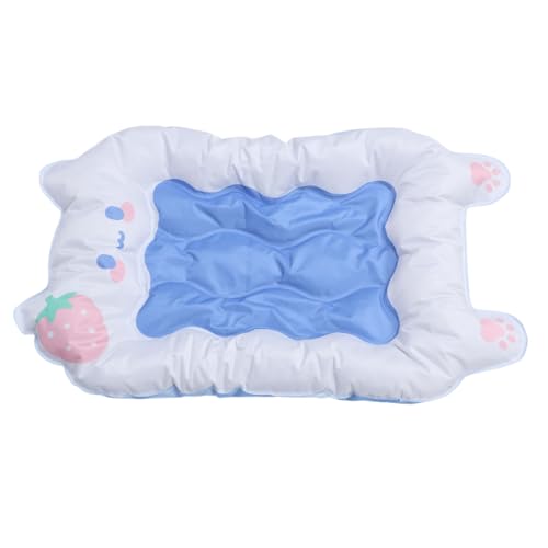 Aoaoy Sommer-Kühlmatte für Katzen, Wasserabweisend, Weiche Matratze, PP-Baumwollfüllung, Hunde-Schlaf-Eisunterlage, Erdbeermuster (S (unter 4 kg) Erdbeermuster) von Aoaoy