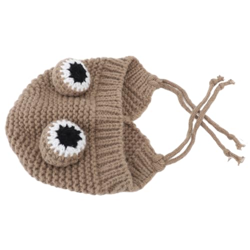 Gestrickter Hut für Hund Lustig und Süßes Design Bequem für Haustiere aus Warmem Winter Tricot Hut für Kleine Hunde Katzen Kaltes Winter Winter Winter (Taupe) von Aoaoy