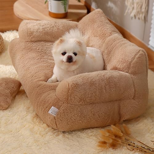 REVUERA Pet Sofa,Calming Pet Bed Fluffy Plush Pet Sofa,REVUERA Pet Bed,Dog Couches for Large Dogs,Durable Dog Bed,Pet Sofa Bed, for Large Small Medium Size Dog Cat. (Mousse Color,XL) von Aoguni