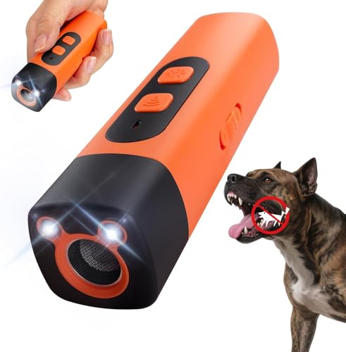 Ruhemeister Hund, 2025 Neu Ultraschall Hundevertreiber mit LED-Taschenlampe, Hand Held Anti Dog Bark Device Das mit Einem Einzigen Tastendruck die Aufmerksamkeit Ihres Hundes Erregt für Drinnen und Dr von Aohcae