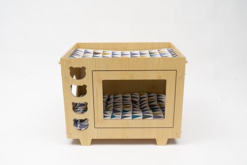 55 * 40 * 44cm Katzenhaus, Tierheim, Haustierhaus für Katzen, Haustiernest für Vier Jahreszeiten, Katzenhaus aus Holz für die meisten Katzen geeignet 55 * 40 * 44cm Katzenhaus, Tierheim, Haustierhaus für Katzen, Haustiernest für Vier Jahreszeiten, Katzenhaus aus Holz für die meisten Katzen geeignet von Aohuada
