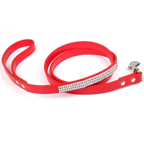 1,5 cm x 120 cm Hundeleine aus PU-Leder, schillernd, funkelnd, mit Strass, Leder, Haustierleine für Katzen, Welpen, kleine Haustiere 1,5 cm x 120 cm Hundeleine aus PU-Leder, schillernd, funkelnd, mit Strass, Leder, Haustierleine für Katzen, Welpen, kleine Haustiere von Aoktorkit