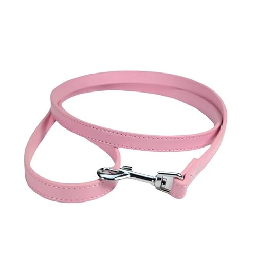 2 x 120 cm Hundeleine aus PU-Leder, rosa Hundeleine, Lederleine für Katzen, Welpen, kleine Haustiere von Aoktorkit