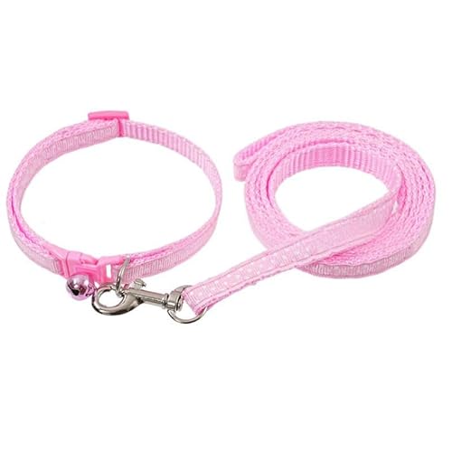Hundehalsband und Leine, aus Polypropylen, gepunktet, 1 cm breit, verstellbares Halsband, 120 cm, Haustier-Leine für einfaches Spazierengehen, mit Kätzchen/Welpe, Rosa Hundehalsband und Leine, aus Polypropylen, gepunktet, 1 cm breit, verstellbares Halsband, 120 cm, Haustier-Leine für einfaches Spazierengehen, mit Kätzchen/Welpe, Rosa von Aoktorkit