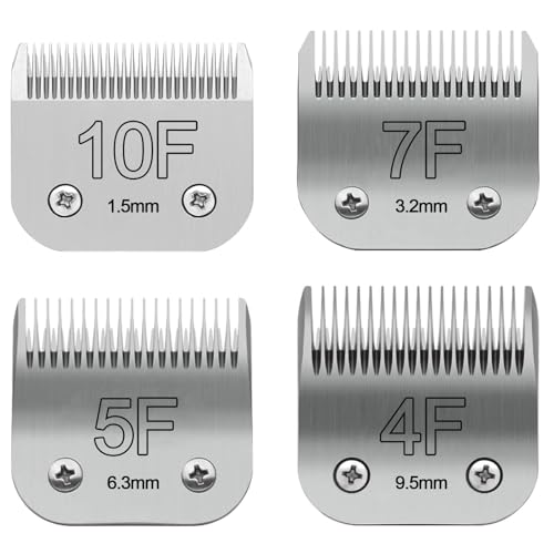 Aolawco Ersatzklinge für Hundepflege, kompatibel mit Wahl/Andis/Heiniger/Oster Hunde-Schermaschine (4F + 5F + 7F + 10F) von Aolawco