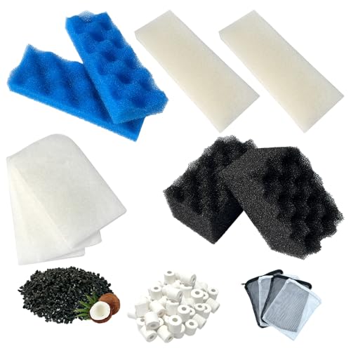 Aolleteau 2 Aquarium-Wartungsmedien, Ersatz für Fluval 406/407 Kanisterfilter, 46-teilig, inklusive 30 Bio-Schaum-Pads, 2 Packungen weißer Filterstein, 4 Kohlebeutel, 10 Netzbeutel Aolleteau 2 Aquarium-Wartungsmedien, Ersatz für Fluval 406/407 Kanisterfilter, 46-teilig, inklusive 30 Bio-Schaum-Pads, 2 Packungen weißer Filterstein, 4 Kohlebeutel, 10 Netzbeutel von Aolleteau