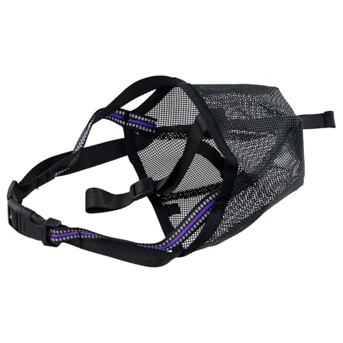 Maulkorb Hund, Hundemaulkorb, Mesh Soft Maulkorb FüR GroßE Hunde Mit Reflektierendem Verstellbarem Riemen, Verhindern Von Fressen, BeißEn, XL von Aomhrek