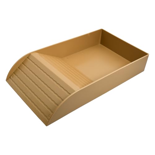 SchildkröTenhaus Outdoor, Terrarium GeräUmige SchildkröTenbadewanne, Wasserschale Terrarium Haltbar, SchildkröTen-Tisch-Accessoire, Anti-Rutsch-SchildkröTen-Wassernapf, 35,5 x 20 x 6 cm (gelb-braun) von Aomhrek