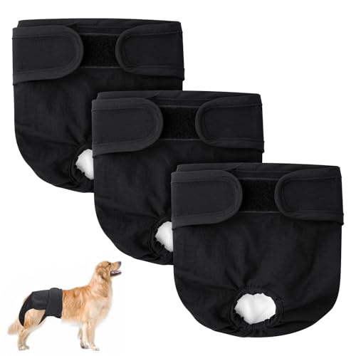 Aomig Hundewindeln Hündinnen 3Pcs Waschbare Auslaufsichere Läufigkeitshose Hündinnen Wiederverwendbare Damenbinden Höschen für Weibliche Haustiere Hochsaugfähige Nkontinenz Hundewindeln (Schwarz,XL) Aomig Hundewindeln Hündinnen 3Pcs Waschbare Auslaufsichere Läufigkeitshose Hündinnen Wiederverwendbare Damenbinden Höschen für Weibliche Haustiere Hochsaugfähige Nkontinenz Hundewindeln (Schwarz,XL) von Aomig