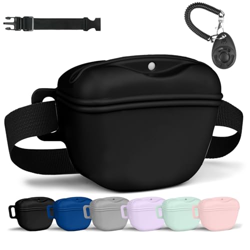 Aomig Leckerlibeutel für Hunde 3Pcs Hundeleckerli mit Trainingsklicker Gürtel Tasche Hundetraining Bauchtasche Gassitasche Futterbeutel Hunde Gassigehen Hundetraining Silikon Trainingstasche Schwarz Aomig Leckerlibeutel für Hunde 3Pcs Hundeleckerli mit Trainingsklicker Gürtel Tasche Hundetraining Bauchtasche Gassitasche Futterbeutel Hunde Gassigehen Hundetraining Silikon Trainingstasche Schwarz von Aomig