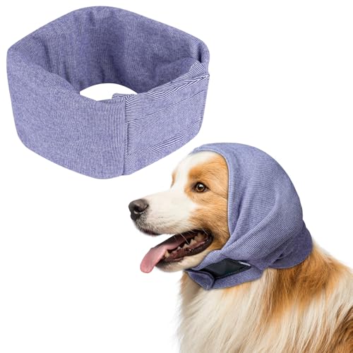Aomig Ohrenschützer für Hunde - Hundemütze, Gehörschutz, Verstellbare Ohrenklappe Mit Stretchbändern, Kopfwickel, Hals Wärmer (Lila, S) von Aomig