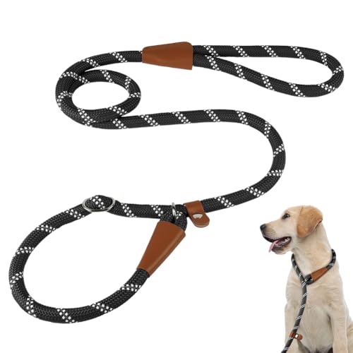 Aomig Schleppleine Verstellbarer Hundeleine für Welpen Kleine Mittlere Große Hunde Reflektierend Katzen Leine Führleine Nylon für Training Outdoor Laufen Gehen Comfort Stretch Leash (Schwarz,1.8M) von Aomig