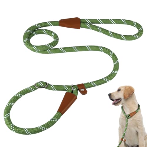 Aomig Schleppleine Verstellbarer Hundeleine für alle Welpen Kleine Mittlere Große Hunde Reflektierend Katzen Leine Führleine Nylon für Training Outdoor Laufen Gehen Comfort Stretch Leash (Grün,1.8M) von Aomig