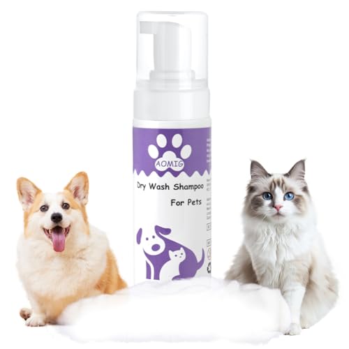 Aomig Wasserloses Trockenshampoo für Hunde Katzen Kleintiere Schnelle Sanfte Reinigung mit Pflegenden Pflanzenextrakten Ohne Alkohol Schaumformel Rückstandsfrei für Reisen empfindliche Haut (150ml) Aomig Wasserloses Trockenshampoo für Hunde Katzen Kleintiere Schnelle Sanfte Reinigung mit Pflegenden Pflanzenextrakten Ohne Alkohol Schaumformel Rückstandsfrei für Reisen empfindliche Haut (150ml) von Aomig
