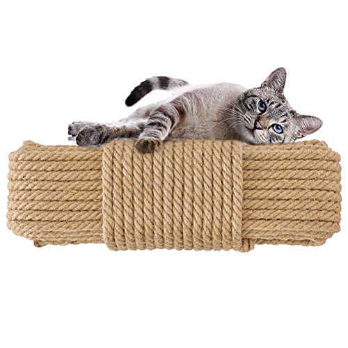 Aoneky Natur Sisal Seil 6mm/8mm/10mm, 10M-100M - Hanfseil für Kratzbaum, Dekoration, Geschenk Verpackung (6mm x 10M) Aoneky Natur Sisal Seil 6mm/8mm/10mm, 10M-100M - Hanfseil für Kratzbaum, Dekoration, Geschenk Verpackung (6mm x 10M) von Aoneky