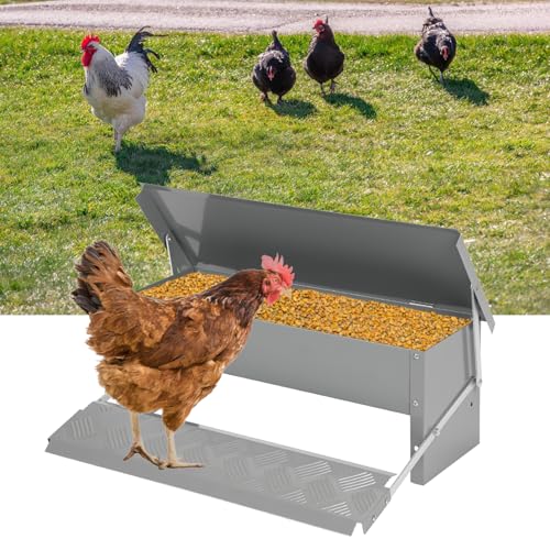 Aopunly 1x Futterautomat für hühner Geflügel mit Deckel Futterspender, 5kg Fußpedal selbstöffnender Futtertrog automat hühnerfutter Aopunly 1x Futterautomat für hühner Geflügel mit Deckel Futterspender, 5kg Fußpedal selbstöffnender Futtertrog automat hühnerfutter von Aopunly