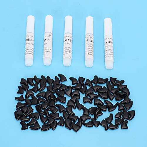 100 Pcs Weiche Pet -Katzen -Nagelkappen Abdecken Sicheres Anti -Scratch -Hund -Pfoten -Klauenschutzbezüge, PVC -Nagelschützer mit 2 Farbenoptionen für Katzenpflege und von Aoresac