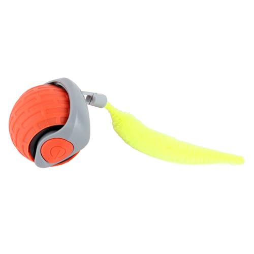 Aoresac Automatischer Rolling Ball für Katzen mit Mehreren Bewegungszuständen, Intelligenter Hindernisvermeidung, Plüschschwanz, Orange/Blau/Grün, DC5v1a, 3,7v150mah Innen-/Außenspaß (Orange) von Aoresac