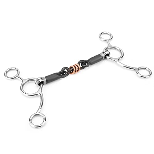 Aoresac Knebel Ring Snaffle Bits, Pferdkau -Edelstahl mit Schwarzem Mundkupfer, Leichter Seitliche Unterstützung für den Pferdemund. Ovales Link aus Edelstahl, Einfache von Aoresac