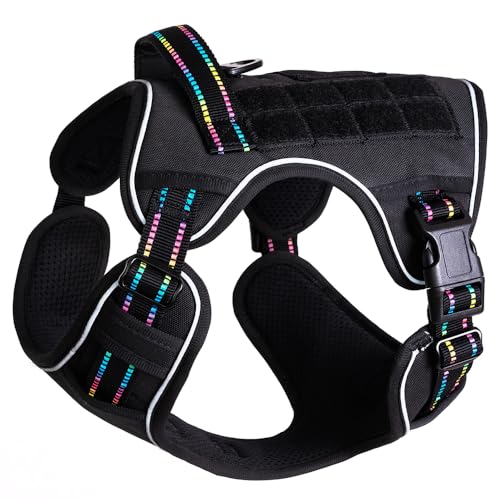 Aoresac Taktische Hundegurte, Einstellbare Reflektierende Hundeweste mit Griff für Mittelgroße Hunde, Verstärkte Haustierweste für Ausflugsausbildung, Ideal für Sicherheit und (L) von Aoresac