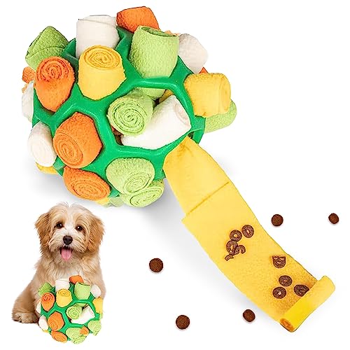 Aoreun Schnüffelball für Hunde, Interaktive Schnüffelteppich Schnüffelspielzeug Hundespielzeug, Intelligenzspielzeug Haustier Snuffle Ball Toy für Kleine Mittelgroße Groß Hunde Haustier (gelb) von Aoreun