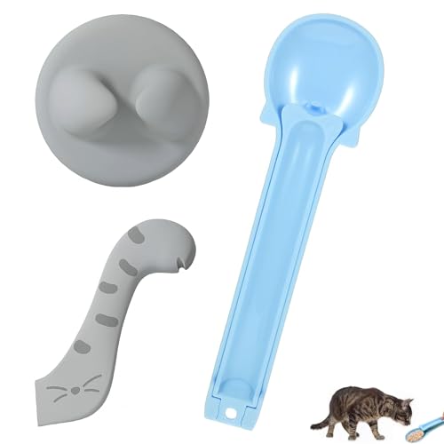 Katzenfutter-Löffel-Set, Katzenfutter-Löffel, Katzenfutterdosendeckel & Katzendosenöffner – Multifunktionaler Nassfutterlöffel, Katzenstreifen-Futterspender, Haustierfreundlich für Katzen & Hunde mit Katzenfutter-Löffel-Set, Katzenfutter-Löffel, Katzenfutterdosendeckel & Katzendosenöffner – Multifunktionaler Nassfutterlöffel, Katzenstreifen-Futterspender, Haustierfreundlich für Katzen & Hunde mit von Aorplim