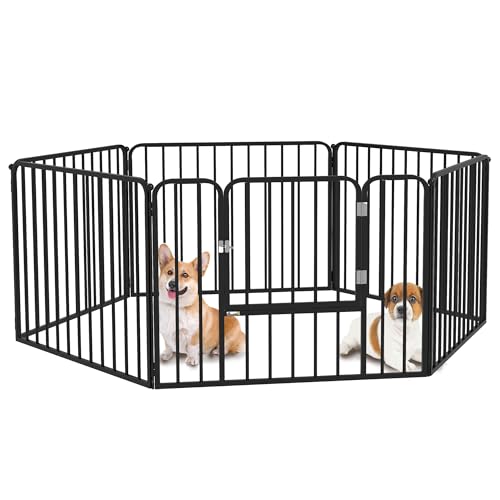 PawHut 6-Panel Modulare Innen- und Außenhundebox für mittlere und kleine Hunde, Stahltor mit 7 Heringen, 164x83x60 cm, Schwarz PawHut 6-Panel Modulare Innen- und Außenhundebox für mittlere und kleine Hunde, Stahltor mit 7 Heringen, 164x83x60 cm, Schwarz von Aosom Italy