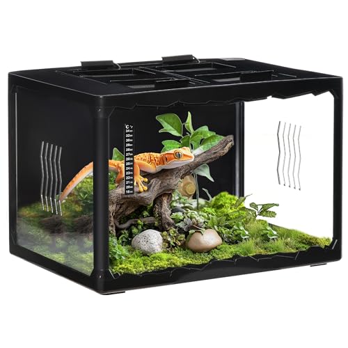 PawHut Terrarium für Landschildkröten, Chamäleon, Leguan, Gecko und Reptilien mit Thermometer 18-34℃, 60x40x40,5cm, Schwarz PawHut Terrarium für Landschildkröten, Chamäleon, Leguan, Gecko und Reptilien mit Thermometer 18-34℃, 60x40x40,5cm, Schwarz von Aosom Italy