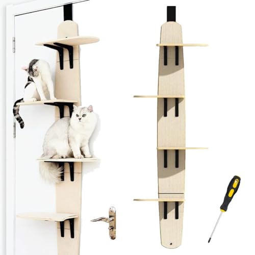 Vertikaler Kratzbaum über der Tür, Katzenregal for Aufhängen an der Tür, mehrstufig, Katzenregale for Aufhängen über der Tür, Sitzstange, Türaufhänger, 4-stufig, 1,7 m, montierter Katzenkletterer Vertikaler Kratzbaum über der Tür, Katzenregal for Aufhängen an der Tür, mehrstufig, Katzenregale for Aufhängen über der Tür, Sitzstange, Türaufhänger, 4-stufig, 1,7 m, montierter Katzenkletterer von Aosrioylt