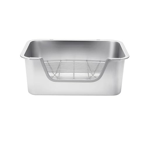 Aothey Kaninchentoilette, Hasentoilette mit Haken & Siebschale aus 304 Edelstahl, extra groß, leicht zu reinigen und Geruchskontrolle Aothey Kaninchentoilette, Hasentoilette mit Haken & Siebschale aus 304 Edelstahl, extra groß, leicht zu reinigen und Geruchskontrolle von Aothey