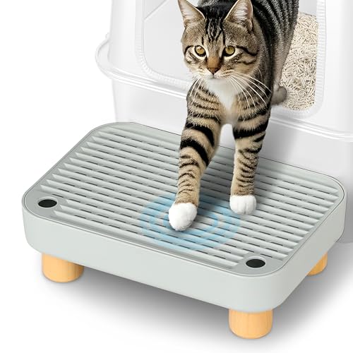 Aothey Katzentoilettenstufe, Katzentoilettenrampe Auffangbehälter mit Holzsockel, Anti-Tracking & leicht zu reinigen, ideal für kleine & ältere Katzen Aothey Katzentoilettenstufe, Katzentoilettenrampe Auffangbehälter mit Holzsockel, Anti-Tracking & leicht zu reinigen, ideal für kleine & ältere Katzen von Aothey