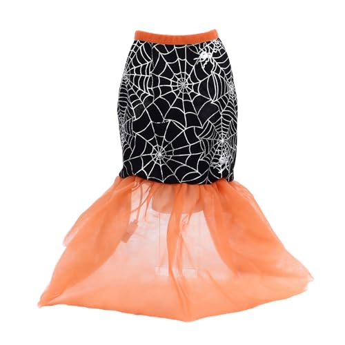 Aoveew Halloween -Haustierkleid, entzückende Halloween -Katze und Hundekostüm, Polyesterstoff, Komfortables und stilvolles Haustierkleid für Hunde und Katzen von Aoveew