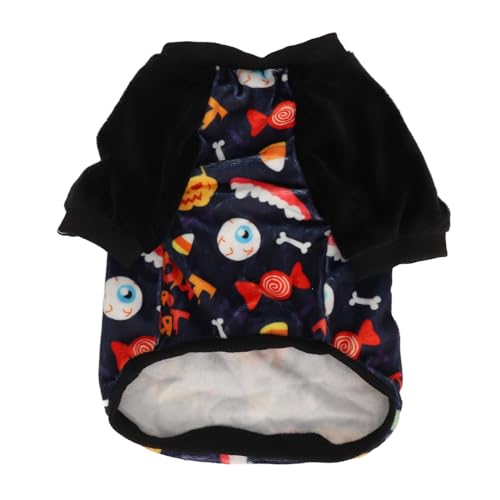 Halloween Hundekleidung, Halloween -Haustierkleidung mit - und Süßigkeitenmustern, Bequeme Winterpugelkleidung, Premium -Polyester -Material Hundekleidung von Aoveew