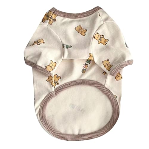 Aoveew kleine Welpe Kleidung süßes Hund T -Shirt für kleine Hunde atmungsaktive modische Haustierkleidung (Little Bear Pattern M) von Aoveew